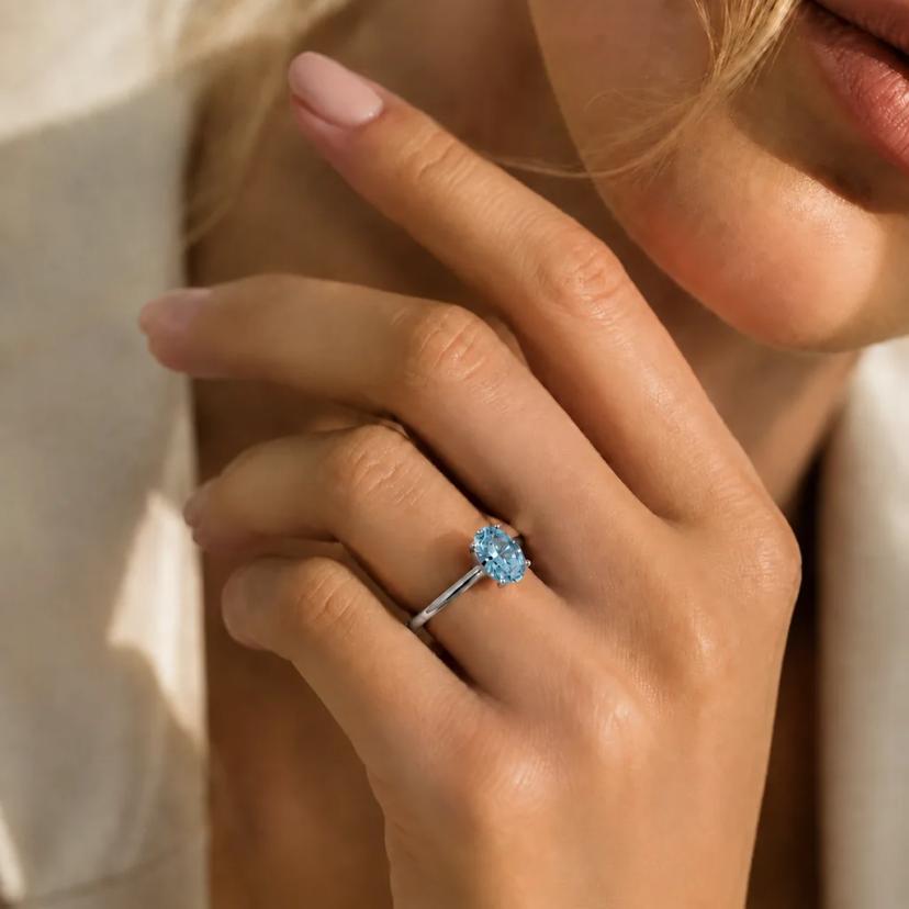 Birthstone Cabochon Ring — Choose Your Month — rings with Aquamarine