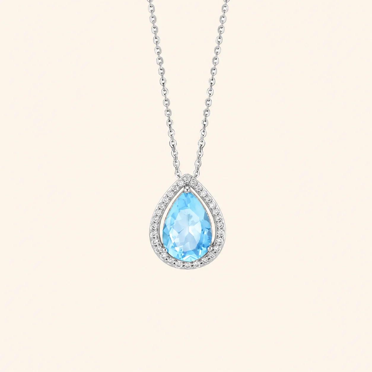 Blue Tears Garnet & Topaz Necklace