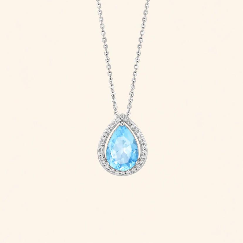 Blue Tears Garnet & Topaz Necklace — necklaces with Multi-Gem
