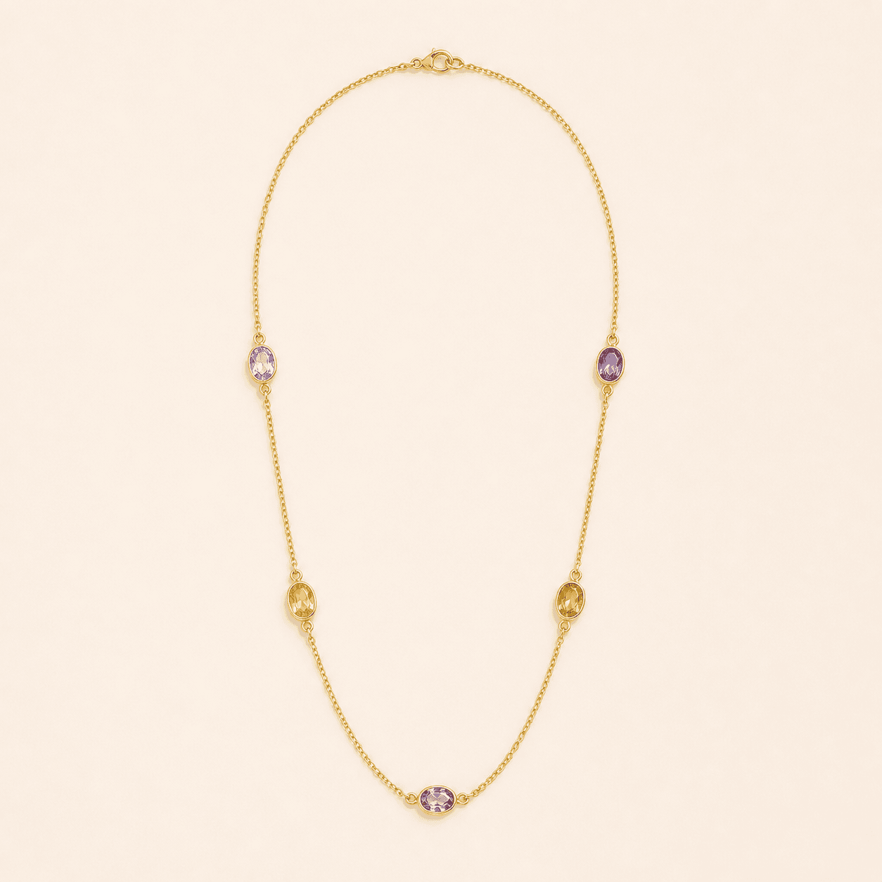 Multi-Gemstone Station Necklace