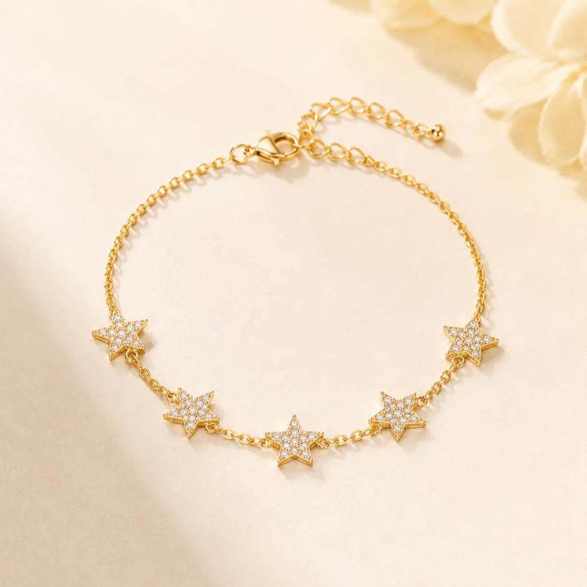 Starlight Star Charm Bracelet — bracelets with Clear Quartz