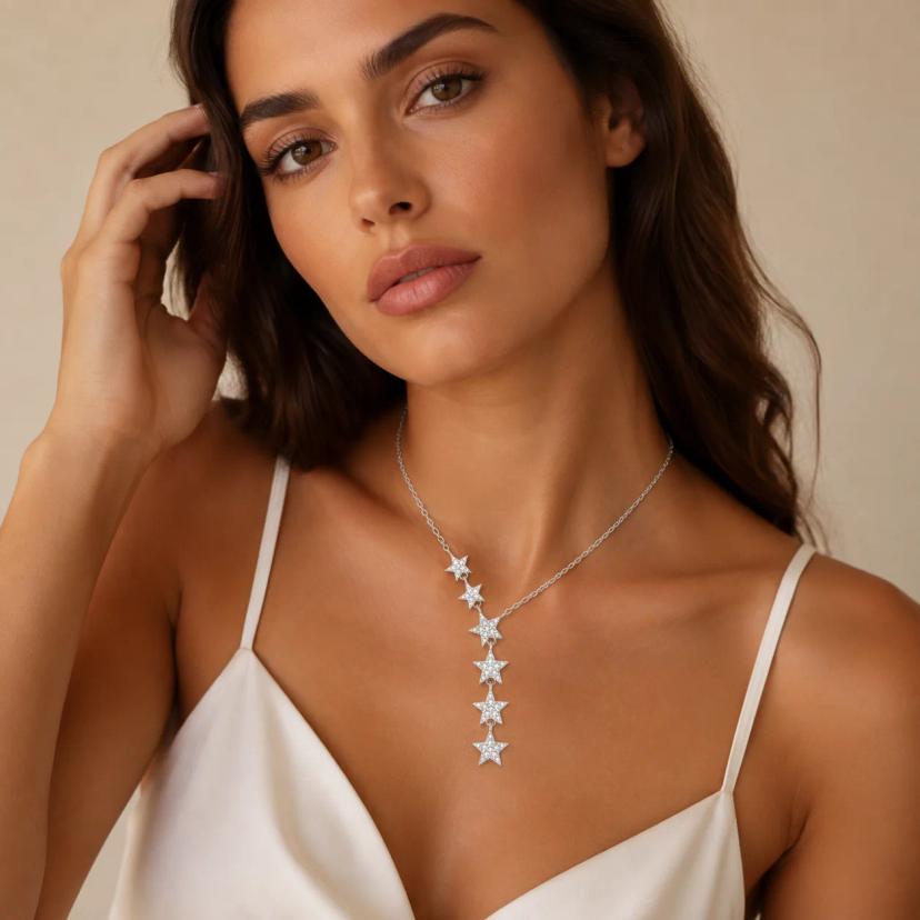 Starlight Cascade Necklace — necklaces with Clear Quartz