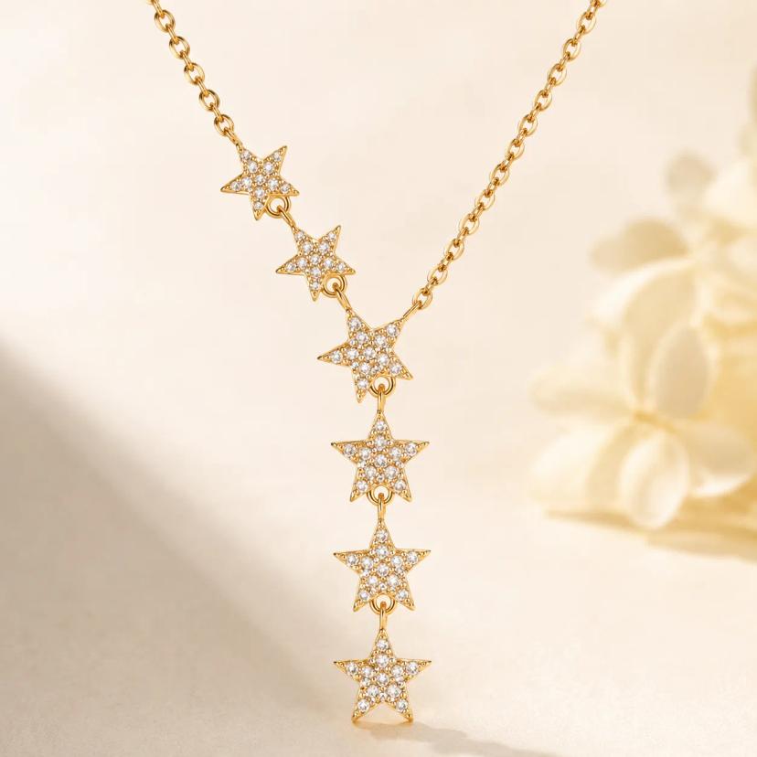 Starlight Cascade Necklace — necklaces with Clear Quartz