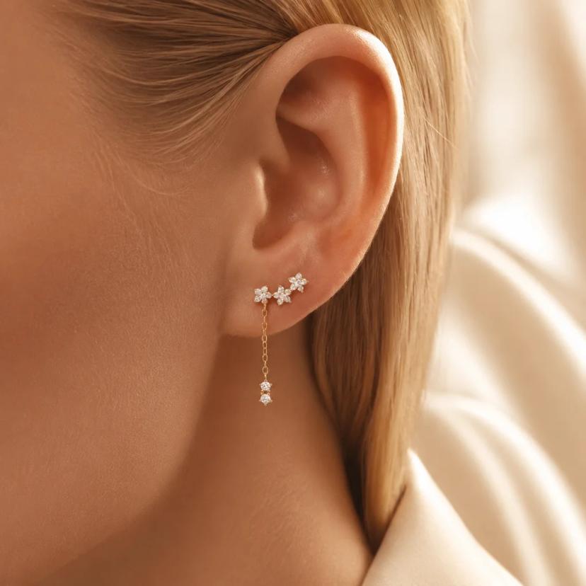 Starlight Star Drop Earrings — earrings with Crystal