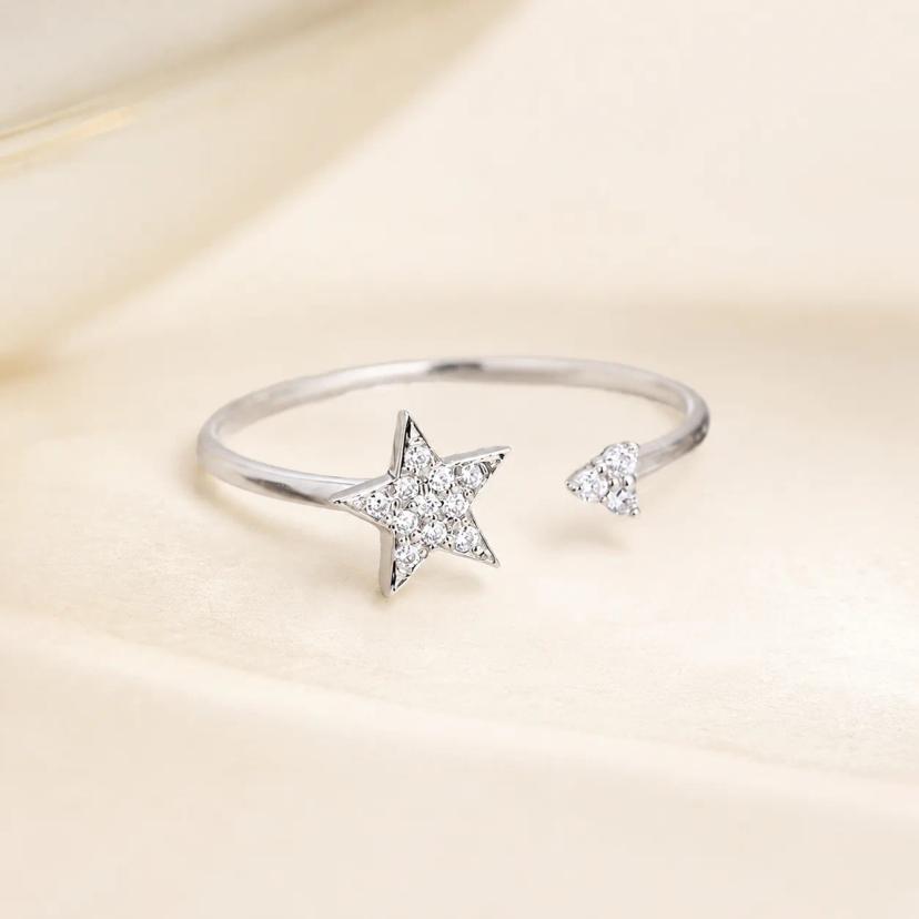 Starlight Pavé Star Ring — rings with Crystal