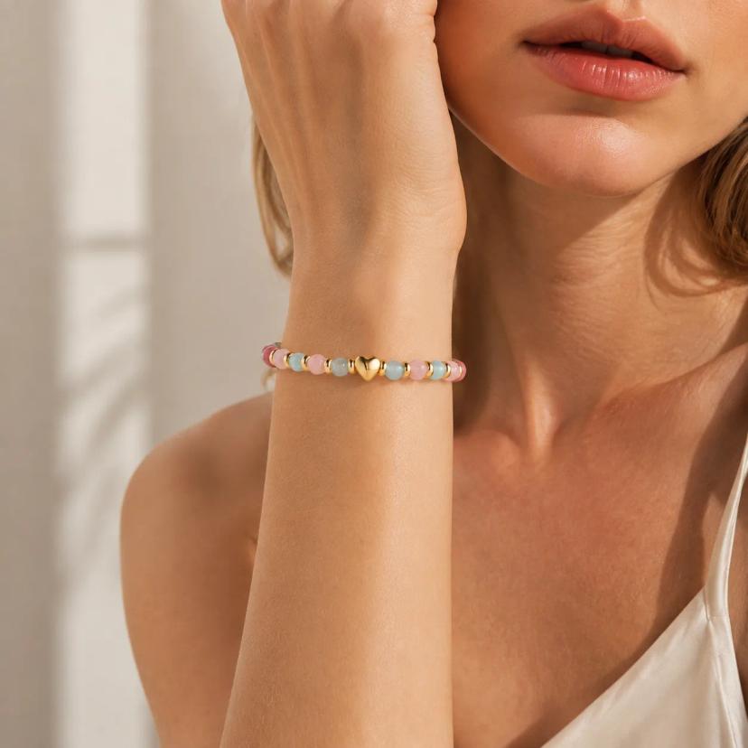 Triple Protection Bracelet — Natural Chalcedony Trio — bracelets with Chalcedony