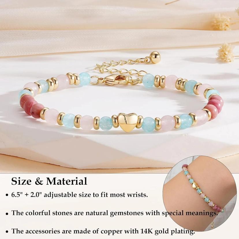 Triple Protection Bracelet — Natural Chalcedony Trio — bracelets with Chalcedony